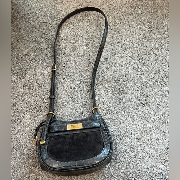 Tory Burch Saddle Bag (Lee Radziwill Embossed Small) Croc print - Picture 6 of 13